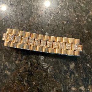 Gold chain link diamond bracelet